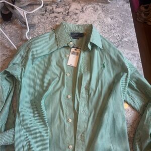 Polo by Ralph Lauren Mint Striped Button Down Shirt